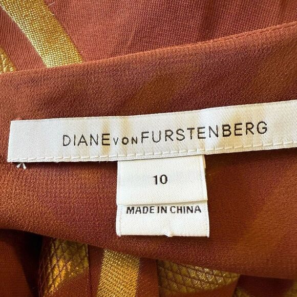 Diane Von Furstenberg Eugenia Silk Blend Fit & Flare Dress Sz 10 Old Money, Lux - Picture 7 of 16